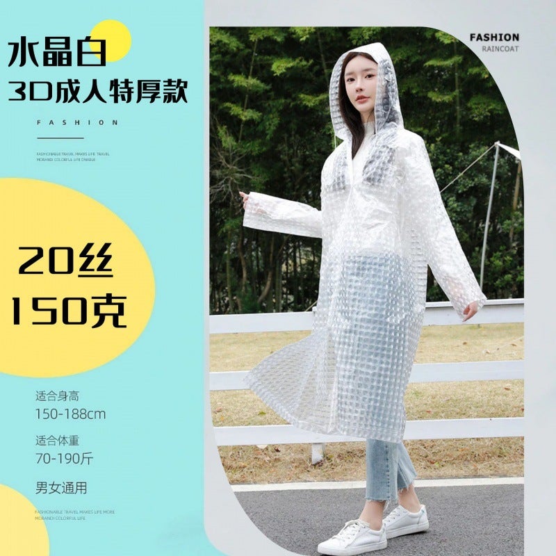 Eva Non-Disposable Raincoat Adult Thickeneded Outdoor Travel Portable Full-Body Rainproof One-Piece Raincoat - Image 1